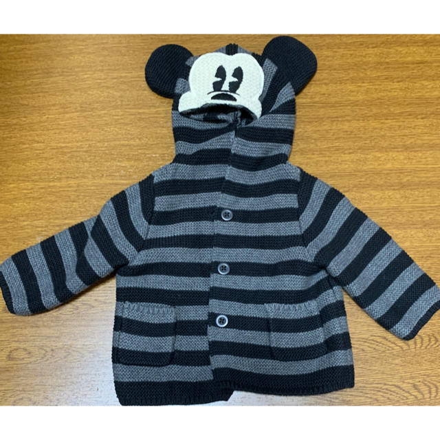 babyGAP(ベビーギャップ)の★ baby GAP ミッキー　ニット　パーカー　3-6m 60cm キッズ/ベビー/マタニティのベビー服(~85cm)(カーディガン/ボレロ)の商品写真