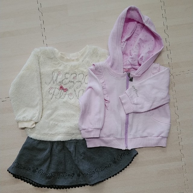 mezzo piano(メゾピアノ)のメゾピアノ　3点セット　90 キッズ/ベビー/マタニティのキッズ服女の子用(90cm~)(その他)の商品写真