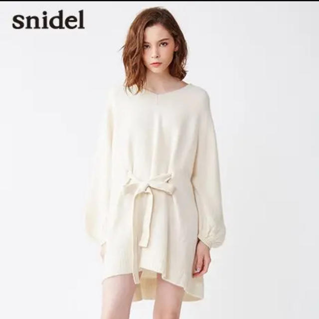 snidel ウエストリボンルーズニットワンピース