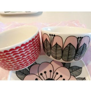 マリメッコ(marimekko)のmarimekkoマリメッコkestitピンク.papajoボウルセット廃盤(食器)