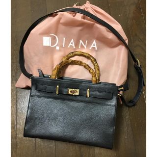 ダイアナ(DIANA)のダイアナ本牛革黒バンブーバッグ(ハンドバッグ)