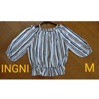 イング(INGNI)のINGNI イング 七分袖 オフショル2way マルチボーダー ペプラムトップス(シャツ/ブラウス(長袖/七分))