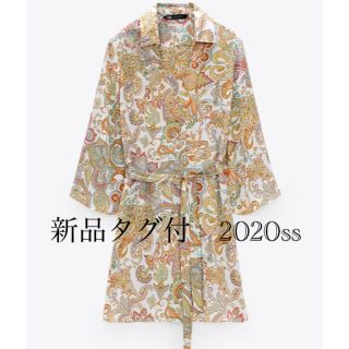 ザラ(ZARA)の新品★タグ付　ZARA マルチプリント　ペイズリー柄ワンピース(ひざ丈ワンピース)