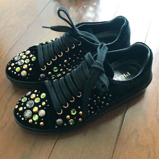 プラダ(PRADA)の✦PRADA プラダ✦ ビジュー・スタッズ スニーカー 34 1/2(スニーカー)