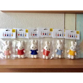 ミッフィー(miffy)のミッフィージャストダッチあみぐるみキーハンガー新色込全6色セット★キーリング(あみぐるみ)