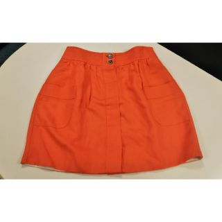 ジェイクルー(J.Crew)の新品　スカート  ひざ丈　J.CREW　麻混　ヒップハガー　白いセータに可愛い　(ミニスカート)