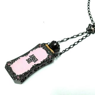 アナスイ(ANNA SUI)のアナスイ ネックレス美品  黒×ピンク(ネックレス)