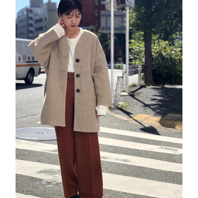 TODAYFUL(トゥデイフル)のTODAYFL wool cocoon coat C/GRAY 36 レディースのジャケット/アウター(ノーカラージャケット)の商品写真