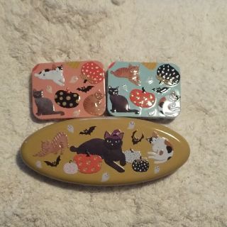 カルディ(KALDI)のカルディ＊ハロウィンネコ缶(お菓子詰め合わせ)3種セット(菓子/デザート)