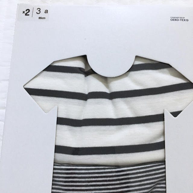 PETIT BATEAU(プチバトー)の新品未使用  プチバトー マリニエール&ミラレ 半袖 Tシャツ 2枚組 3ans キッズ/ベビー/マタニティのキッズ服男の子用(90cm~)(下着)の商品写真