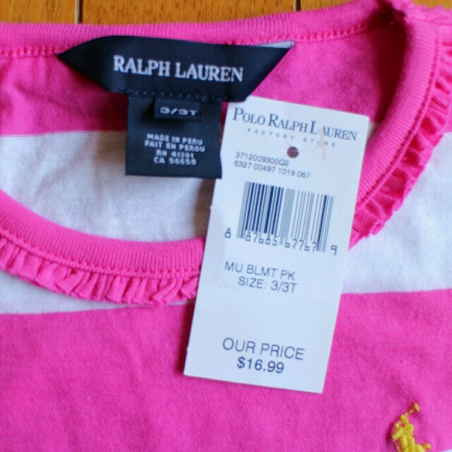 POLO RALPH LAUREN(ポロラルフローレン)の3T ピンクボーダー キッズ/ベビー/マタニティのキッズ服女の子用(90cm~)(Tシャツ/カットソー)の商品写真