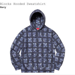 シュプリーム(Supreme)のsupreme Blocks Hooded Sweatshirt / Navy(パーカー)
