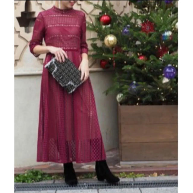 本物保証】 ローズバット 柄シフォンワンピース フォーマル 二次会 sai