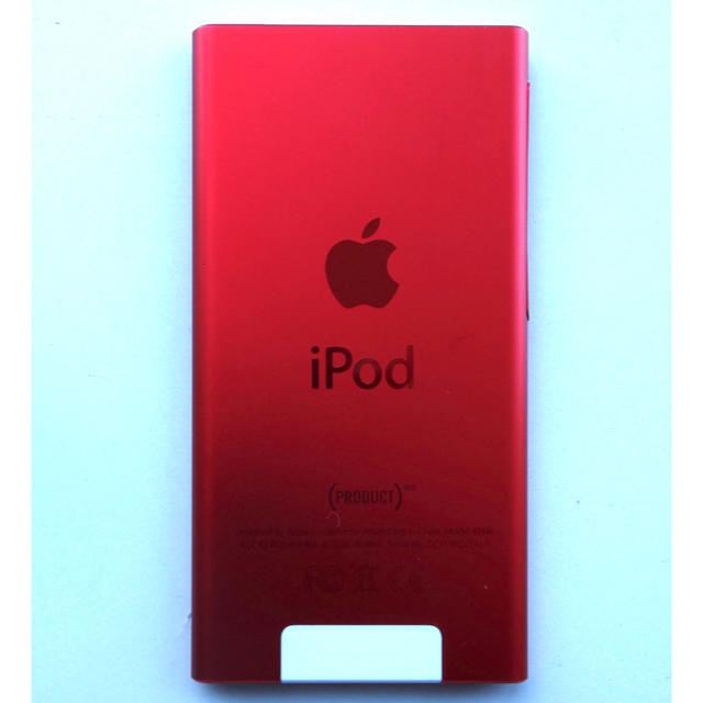 Apple(アップル)のiPod nano 第7世代 プロダクトレッド フィルム付 スマホ/家電/カメラのオーディオ機器(ポータブルプレーヤー)の商品写真