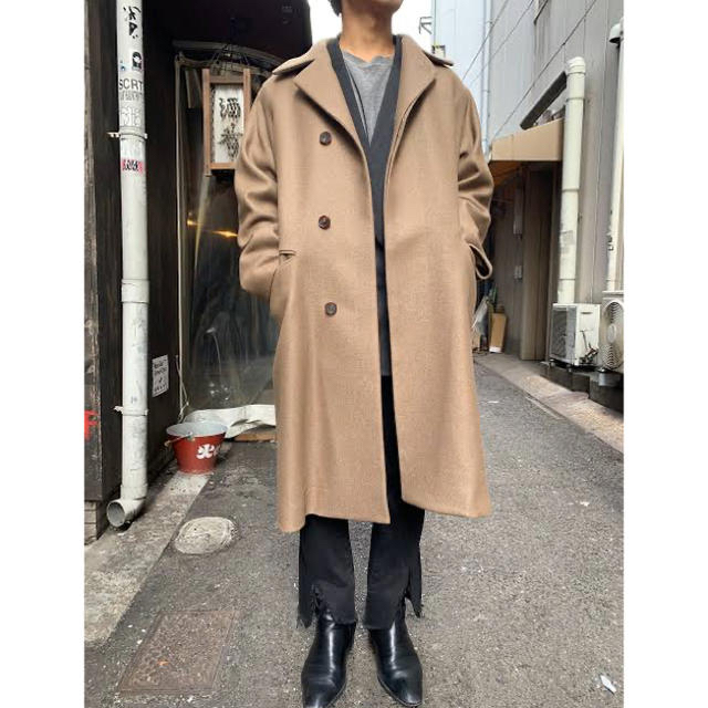 輝く高品質な SILK WOOL AURALEE - COMOLI COAT COLLAR SOUTIEN ステン