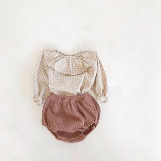 新品♡チェックブラウス×ブルマ セットアップ(ブラウス)