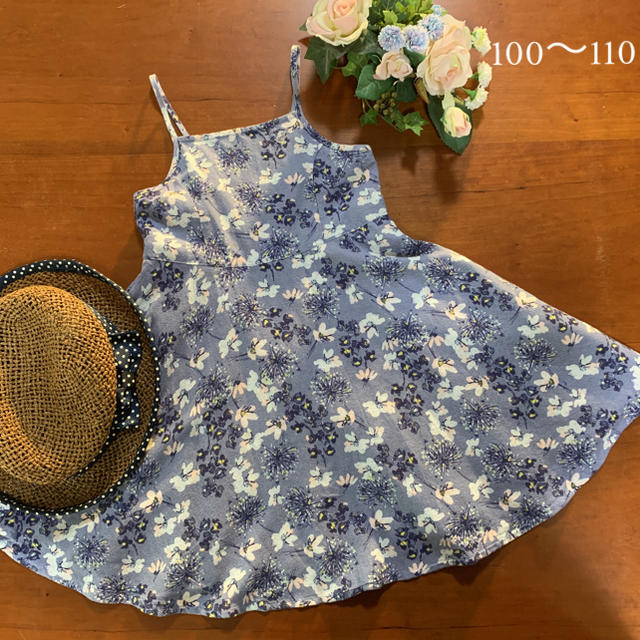 Old Navy(オールドネイビー)の花柄ワンピース(裏地付き) ４Ｔ(100〜110)  ❤︎おまけ付き❤︎ キッズ/ベビー/マタニティのキッズ服女の子用(90cm~)(ワンピース)の商品写真