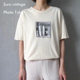 サンタモニカ(Santa Monica)の90s Hanes BEEFY フォトTシャツ ベージュ 古着女子(Tシャツ(半袖/袖なし))