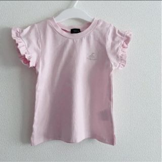 プティマイン(petit main)のプティマイン 100 オーガニックコットン ワンポイント刺しゅうフレアTシャツ(Tシャツ/カットソー)