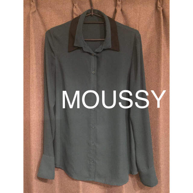 moussy(マウジー)のマウジー透け感シャツ♡グリーン♡ レディースのトップス(シャツ/ブラウス(長袖/七分))の商品写真