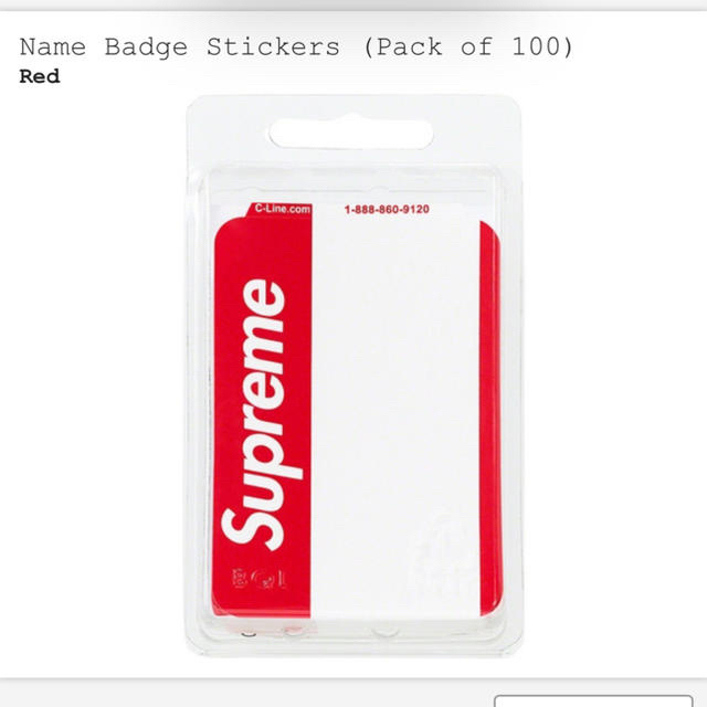 Supreme(シュプリーム)のName Badge Stickers (Pack of 100) 赤 メンズのファッション小物(その他)の商品写真