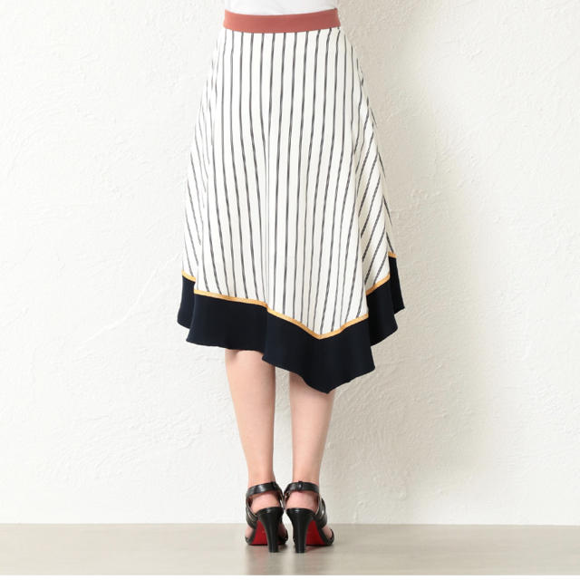 LOVELESS(ラブレス)の✿LOVELESSカラーブロックアシンメトリースカート レディースのスカート(ひざ丈スカート)の商品写真
