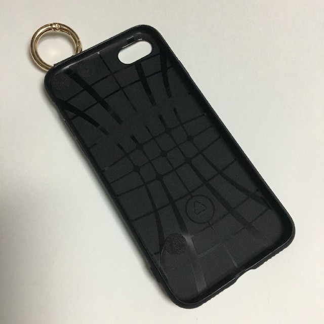 スマホ iPhoneケース 新品 白黒 ボーダー リング付き スマホ/家電/カメラのスマホアクセサリー(iPhoneケース)の商品写真