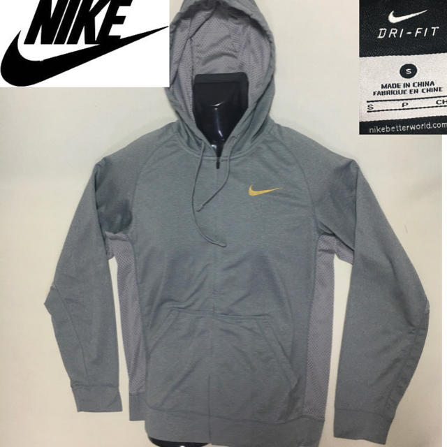 NIKE ナイキ◆ DRI-FIT ジップアップ パーカー◆グレー  Sサイズ