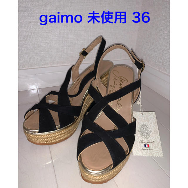 未使用☆ gaimoガイモ サンダル 黒 36 23~23.5