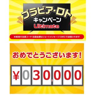 ブラビア(BRAVIA)のブラビア　ロト　30000円　3万円　当選コード(テレビ)