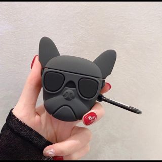 エアーポッズ airpods カバー シリコン ケース ブルドッグ(ストラップ/イヤホンジャック)