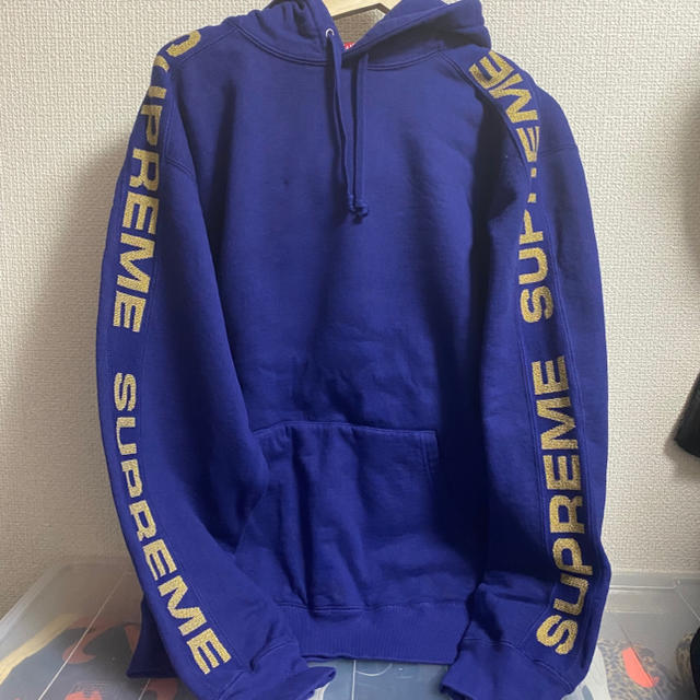 supreme  metallic rib hooded sweatshirts