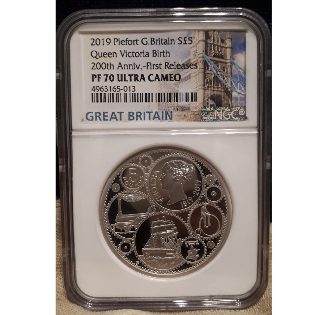 2019 イギリス　ヴィクトリア女王生誕200周年記念 5ポンド銀貨　ピエフォー3861mm重量