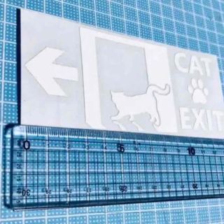 CAT EXIT ステッカー　ホワイト(猫)