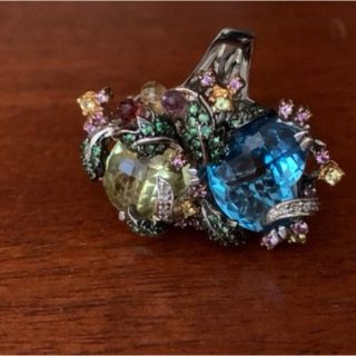 2点、大振り18金　ダイヤ　サファイア、ブルートパーズ他リング計39.98ct(リング(指輪))