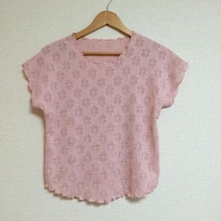 ロキエ(Lochie)のお花の刺繍とフリルの古着トップス♡(Tシャツ(半袖/袖なし))