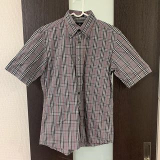 バーバリー(BURBERRY)のBurberrys バーバリー グレー チェック ボタンダウン半袖シャツ(シャツ)