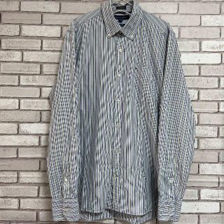 トミーヒルフィガー(TOMMY HILFIGER)のレア 80s 美品 トミーヒルフィガー 人気のストライプ コットン長袖BDシャツ(シャツ)