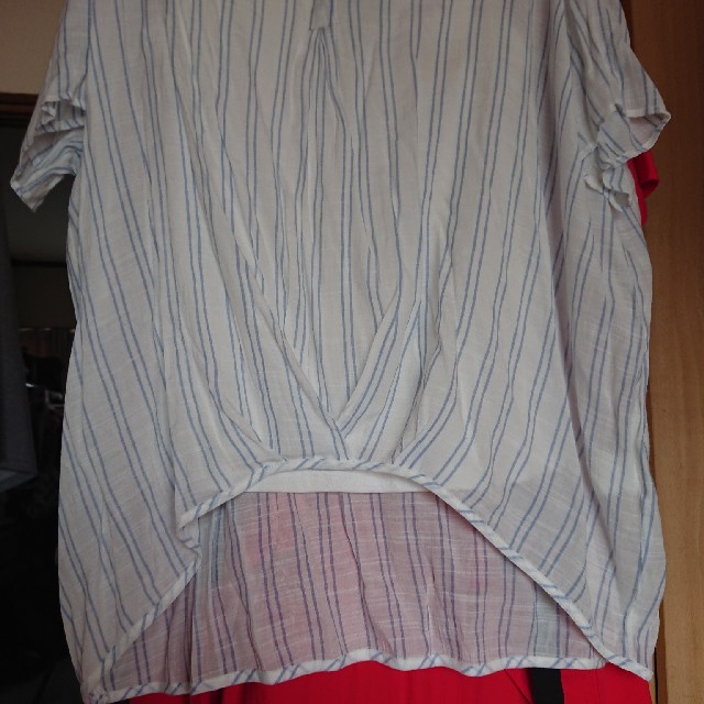 ストライプ☆インナー付きブラウス レディースのトップス(シャツ/ブラウス(半袖/袖なし))の商品写真
