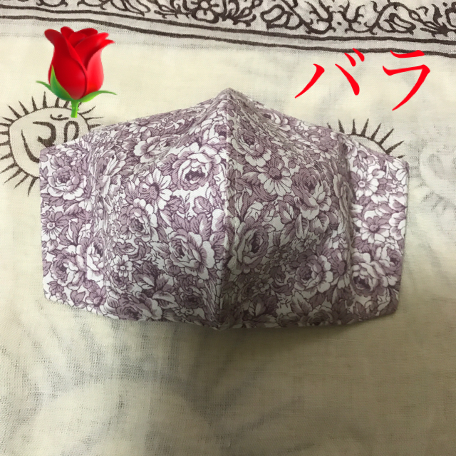インナーマスク　薔薇ー７０ハンドメイド