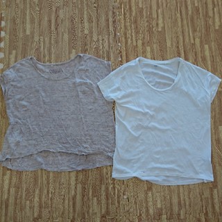 ユニクロ(UNIQLO)のベージュ ホワイト Tシャツセット🙋(Tシャツ(半袖/袖なし))