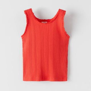 ザラキッズ(ZARA KIDS)のZARA ザラ　キッズ　レース付きリブTシャツ(Tシャツ/カットソー)