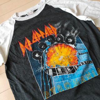 ヴィンテージ80s デフレパード　DEF LEPPARD パキ綿　Tシャツ(Tシャツ/カットソー(七分/長袖))