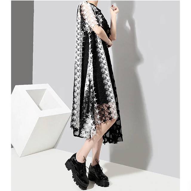 ZARA(ザラ)のスターフィッシュネットアシンメトリードレス レディースのフォーマル/ドレス(ミディアムドレス)の商品写真