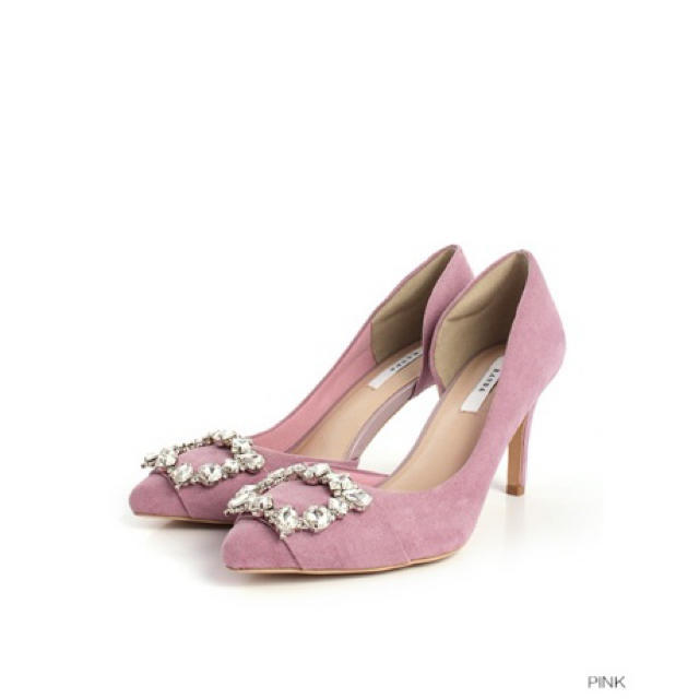 RANDA(ランダ)のRANDA💄ビジューバックルセパレートパンプス ピンク レディースの靴/シューズ(ハイヒール/パンプス)の商品写真