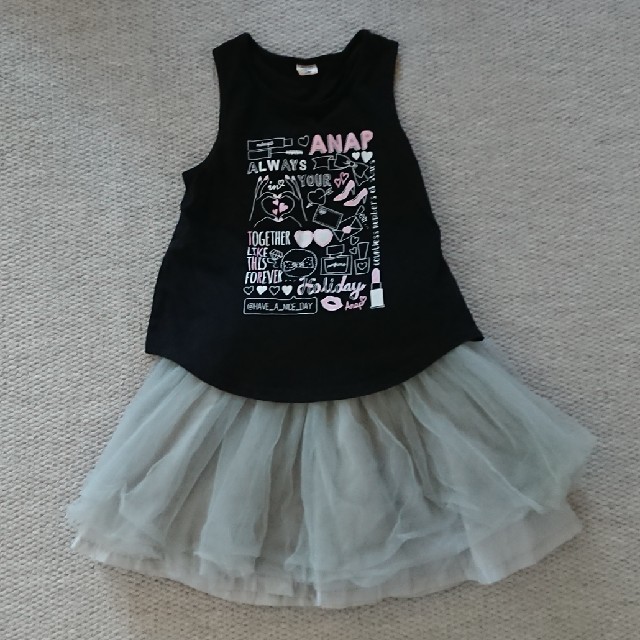 ANAP Kids(アナップキッズ)のタンクトップとチュールスカート(130) キッズ/ベビー/マタニティのキッズ服女の子用(90cm~)(Tシャツ/カットソー)の商品写真