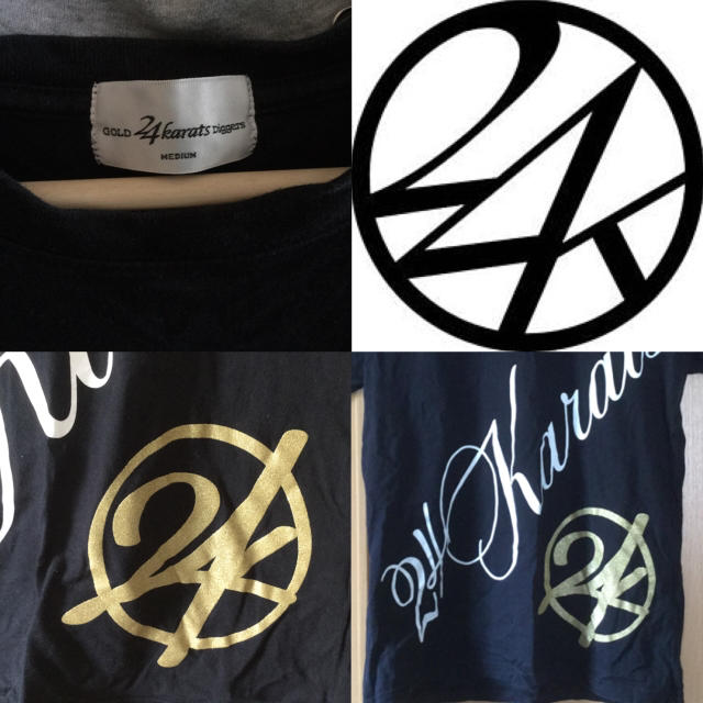 24karats(トゥエンティーフォーカラッツ)の24karats ロゴ Tシャツ　黒　金　白　半袖 メンズのトップス(Tシャツ/カットソー(半袖/袖なし))の商品写真