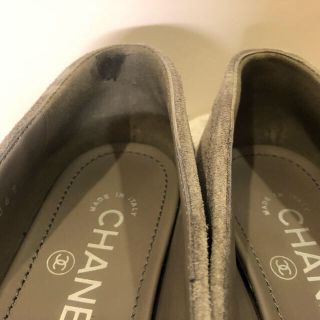 美品 20SS CHANEL シャネル スエード ローファー グレー 35C靴/シューズ