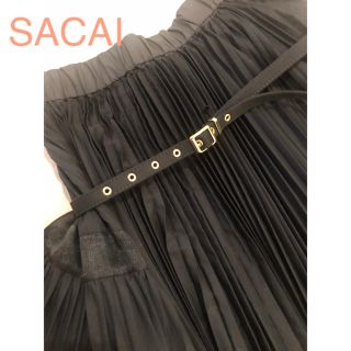 サカイ(sacai)のSACAI ベルトプリーツスカート(ロングスカート)