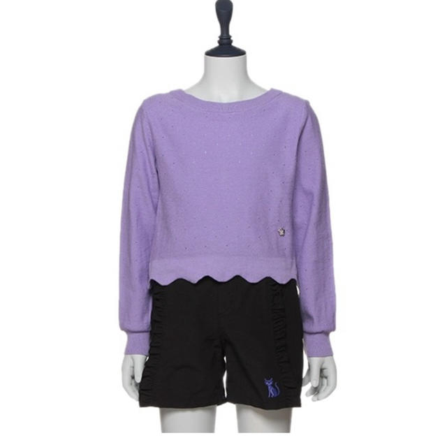 ANNA SUI mini(アナスイミニ)のスカラップ2wayニットカーディガン キッズ/ベビー/マタニティのキッズ服女の子用(90cm~)(カーディガン)の商品写真